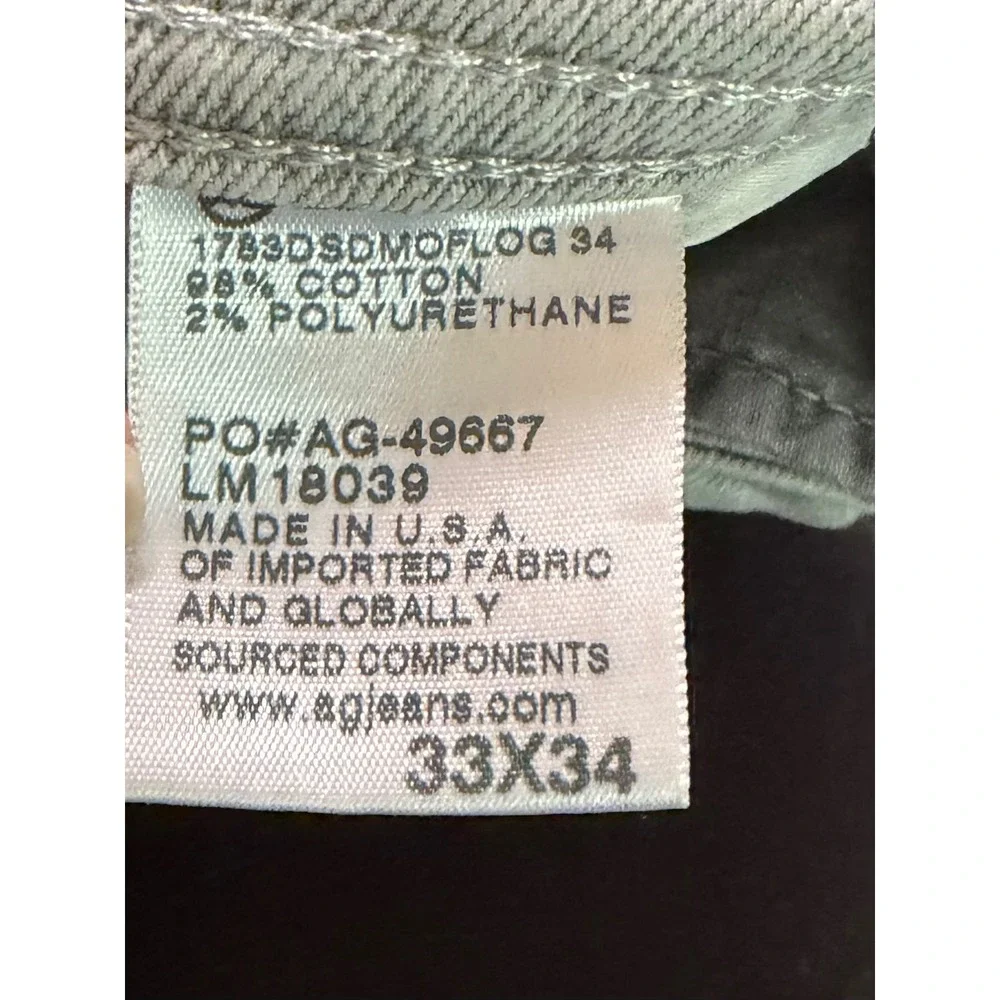 AG Adriano Goldschmied Jeans Tellis Modern Slim Leg Gray Acid Wash 33x34 (32x32)